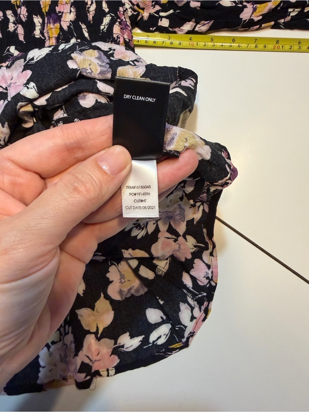 Torrid babydoll size 0 long sleeve black floral pink orange - Picture 7 of 7